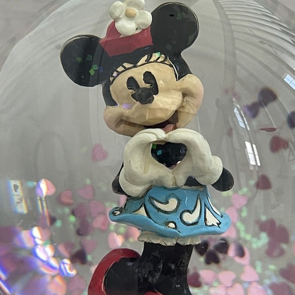 NEW Enesco -Jim Shore- Disney Traditions I Heart You Minnie Mouse Globe 4059187 - Picture 3 of 12